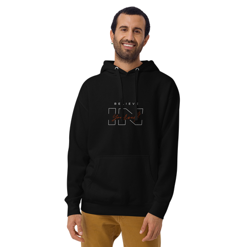 "Believe in Yourself" – Motivational Typography Hoodie