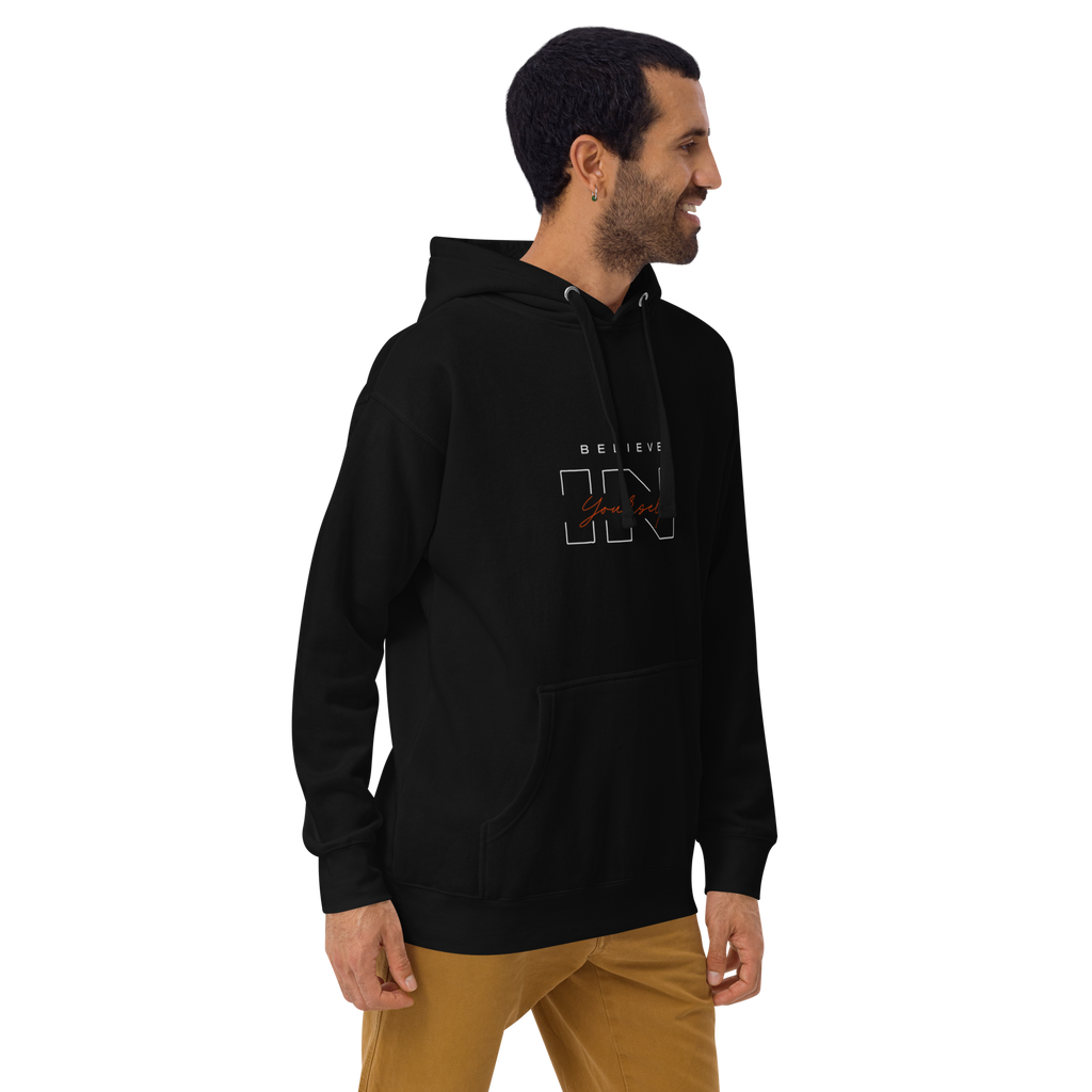"Believe in Yourself" – Motivational Typography Hoodie