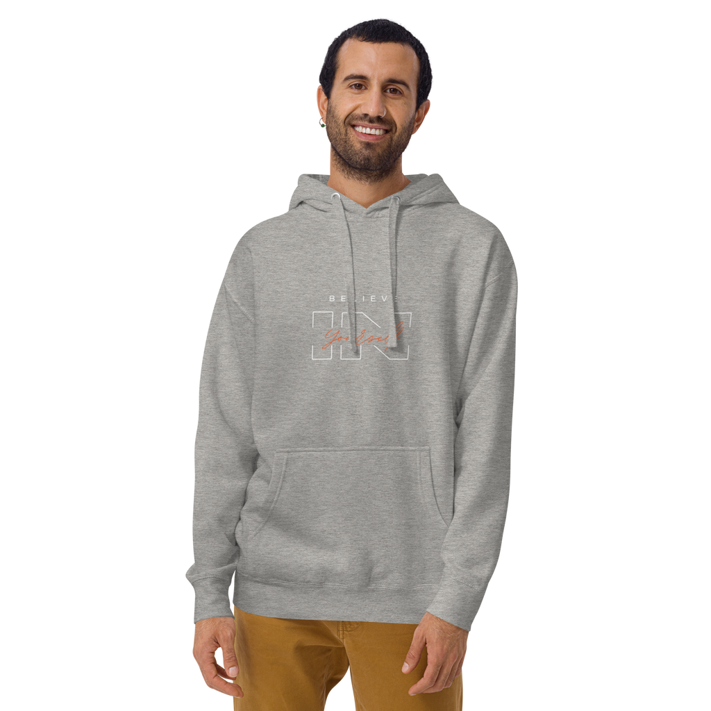 "Believe in Yourself" – Motivational Typography Hoodie