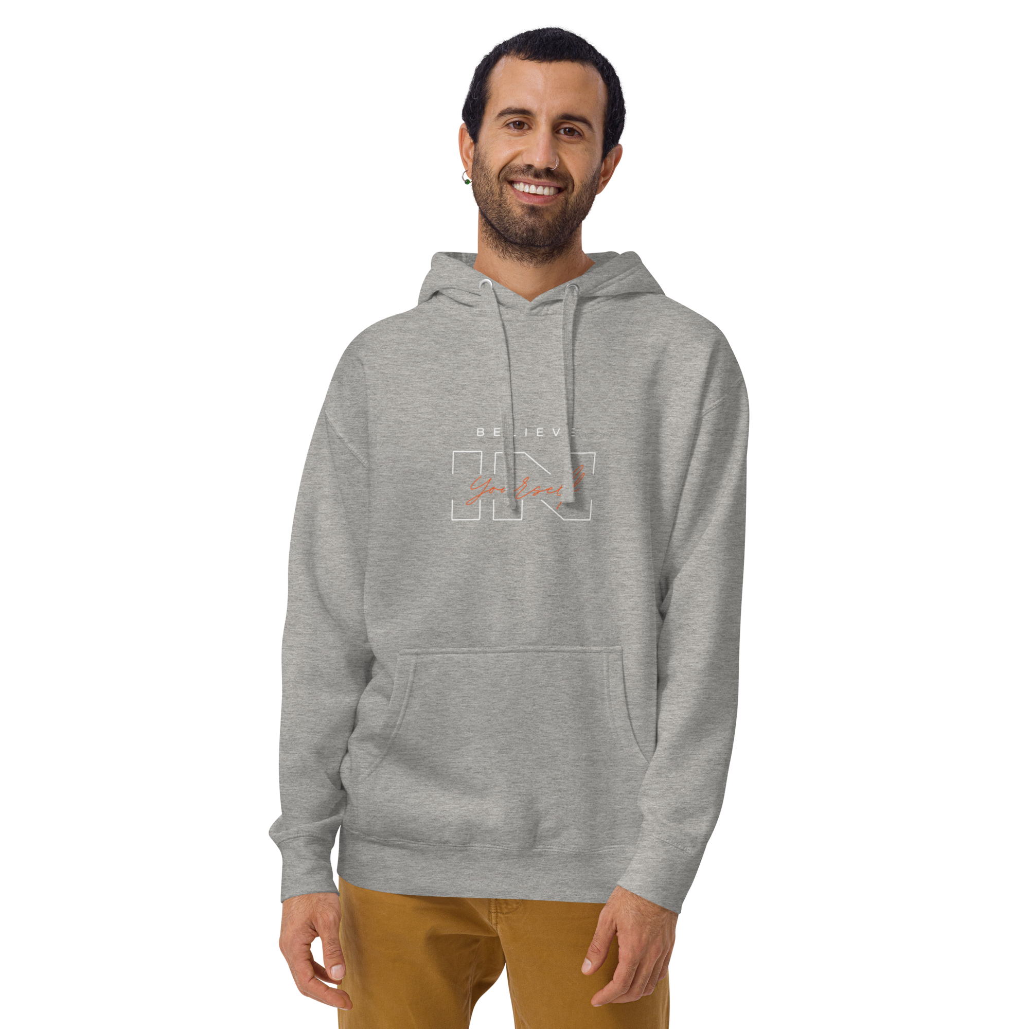 "Believe in Yourself" – Motivational Typography Hoodie