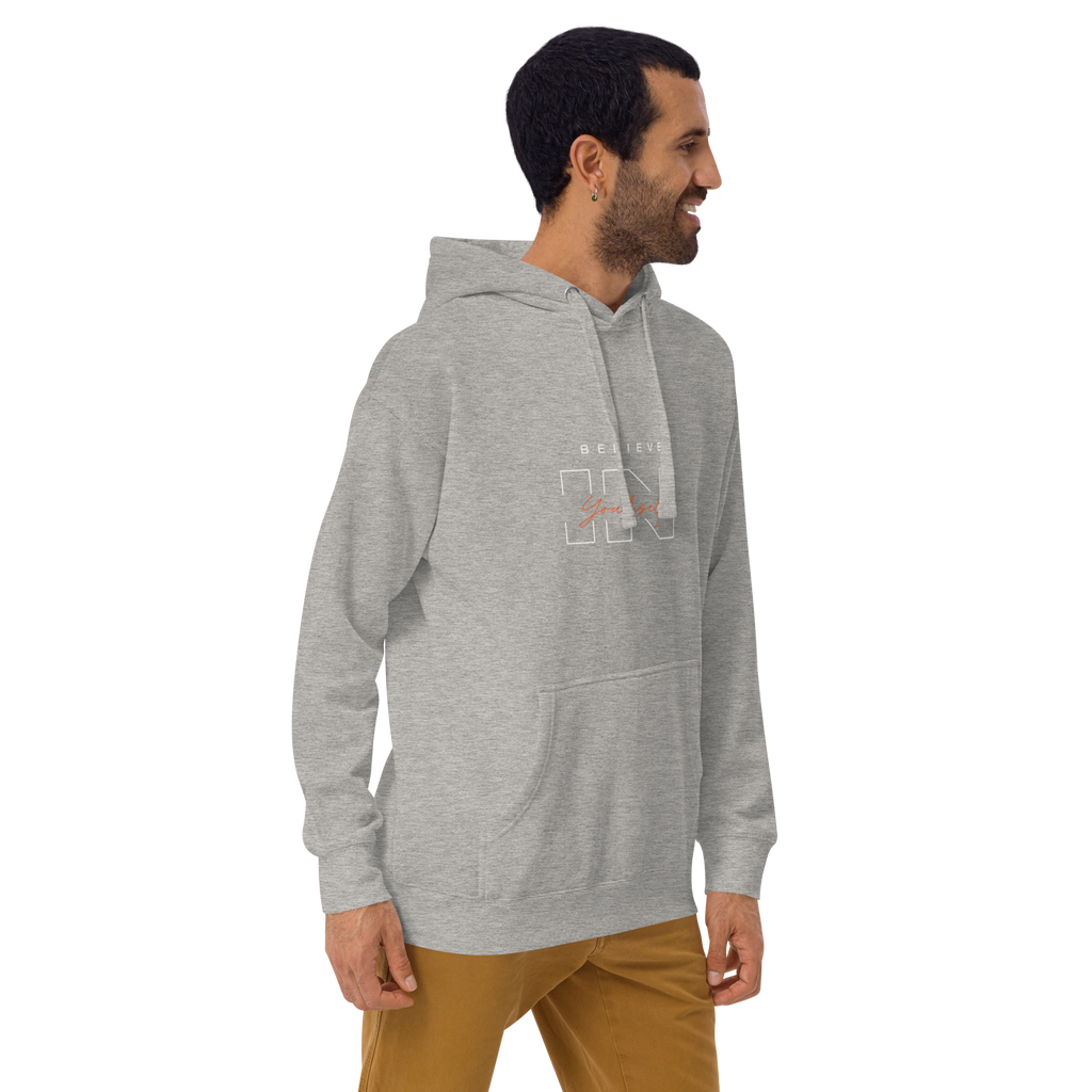 "Believe in Yourself" – Motivational Typography Hoodie