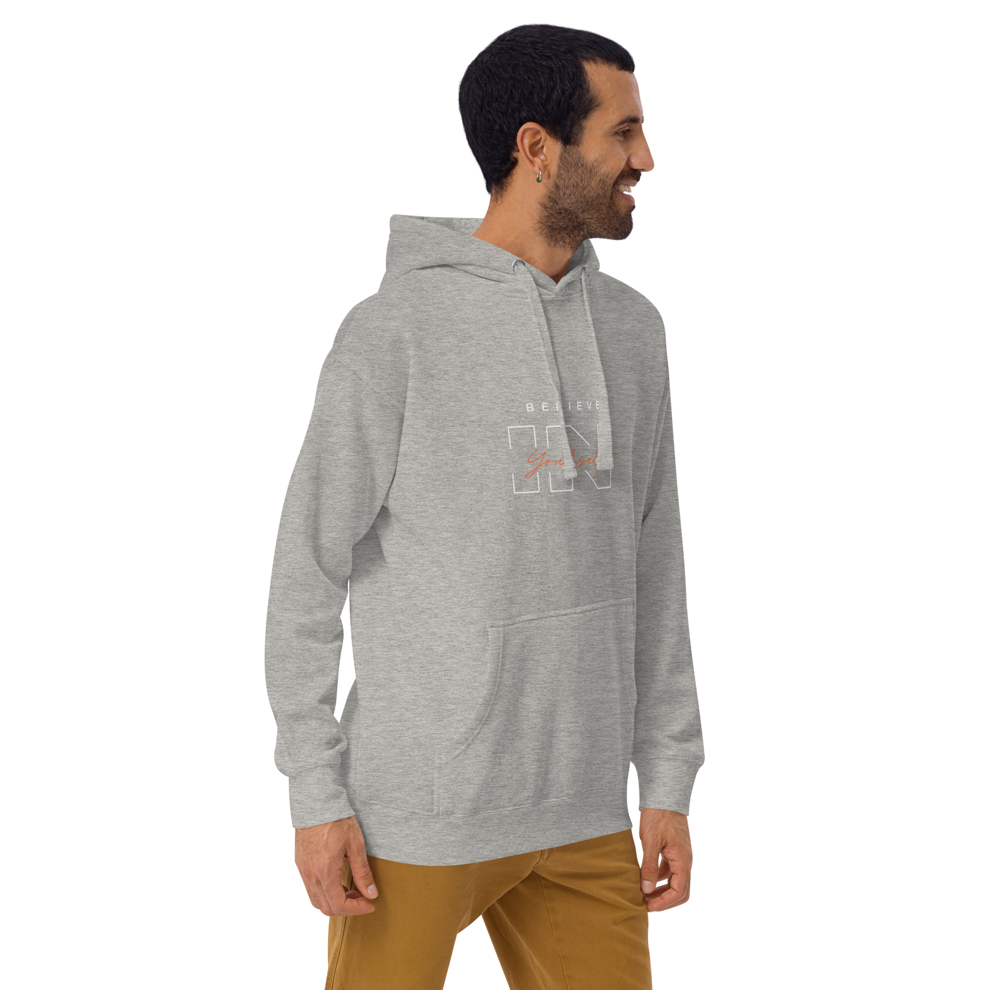 "Believe in Yourself" – Motivational Typography Hoodie