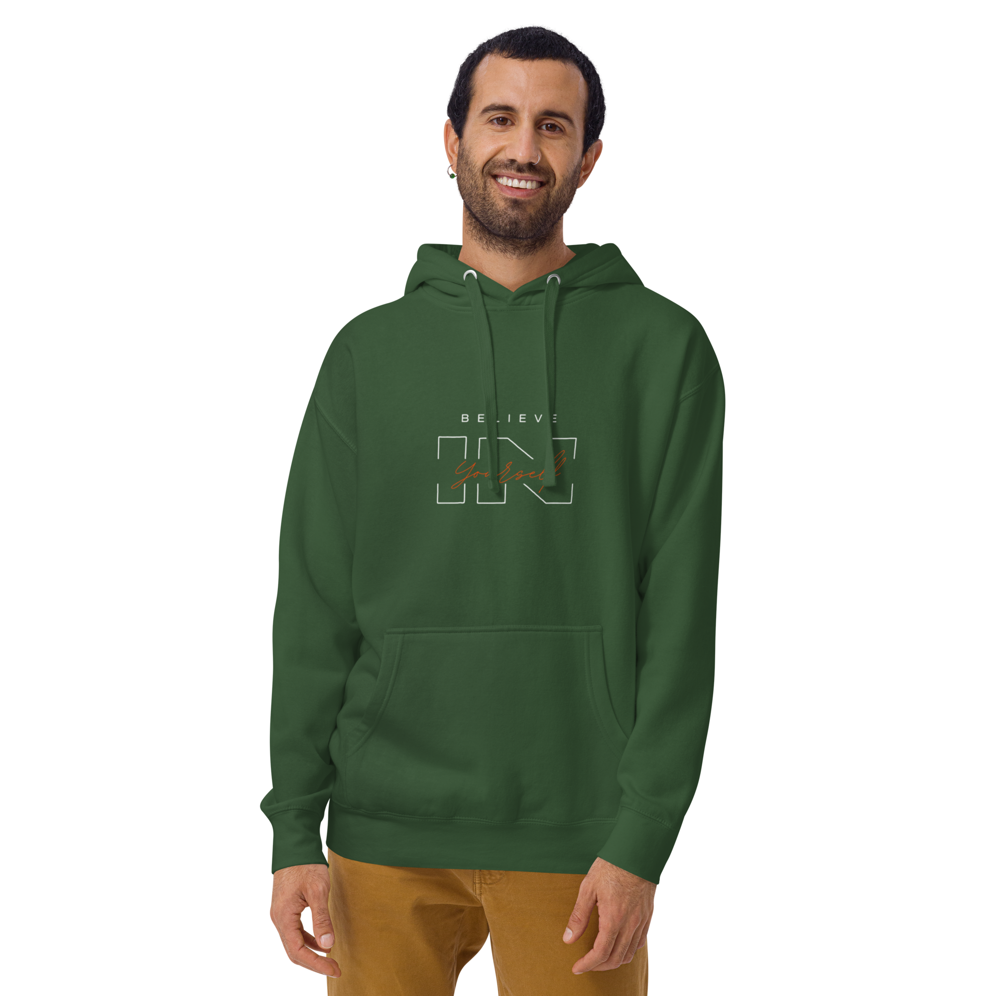 "Believe in Yourself" – Motivational Typography Hoodie