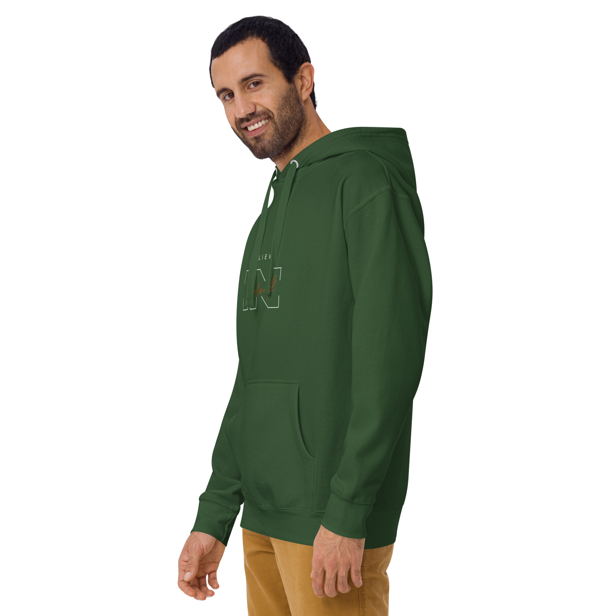 "Believe in Yourself" – Motivational Typography Hoodie