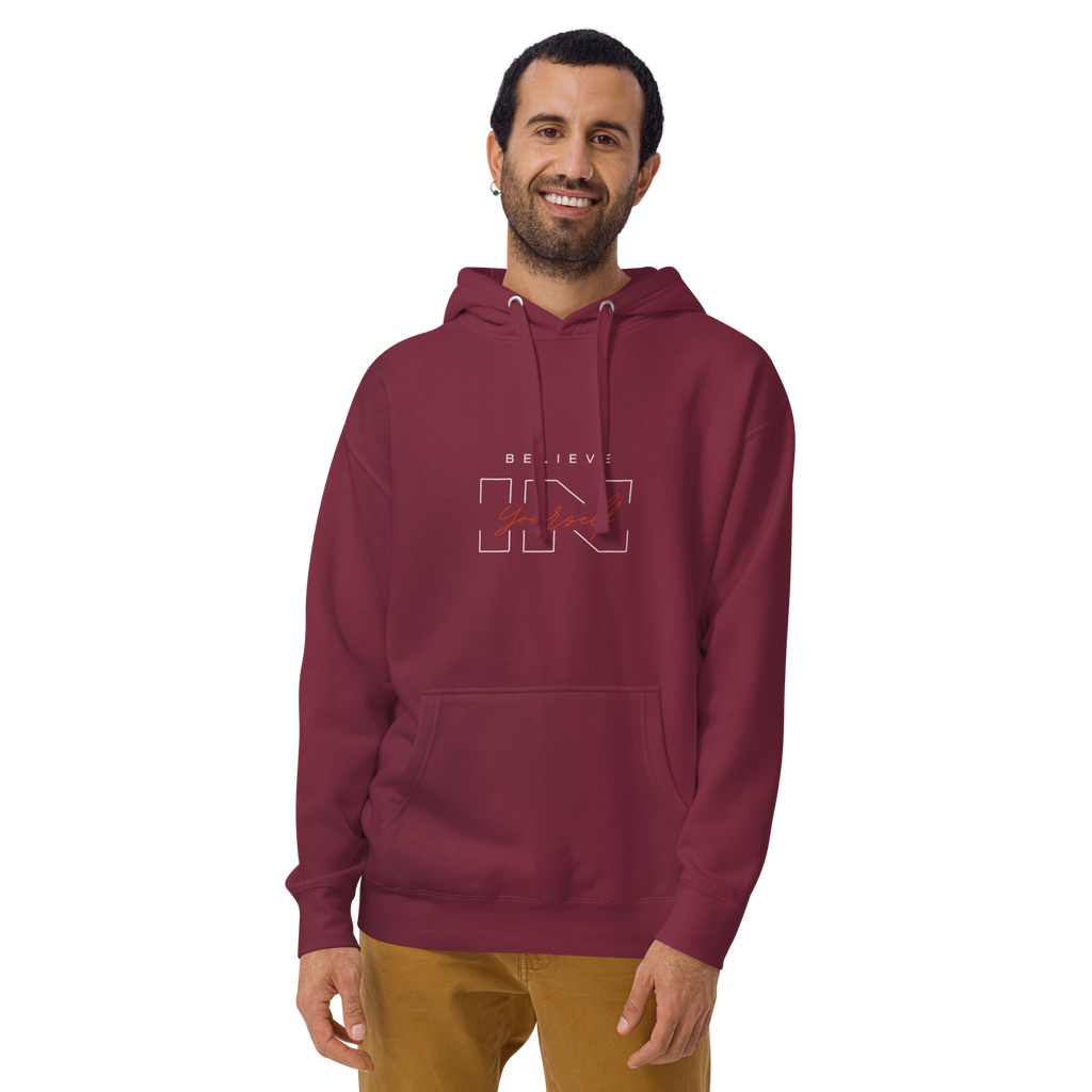 "Believe in Yourself" – Motivational Typography Hoodie