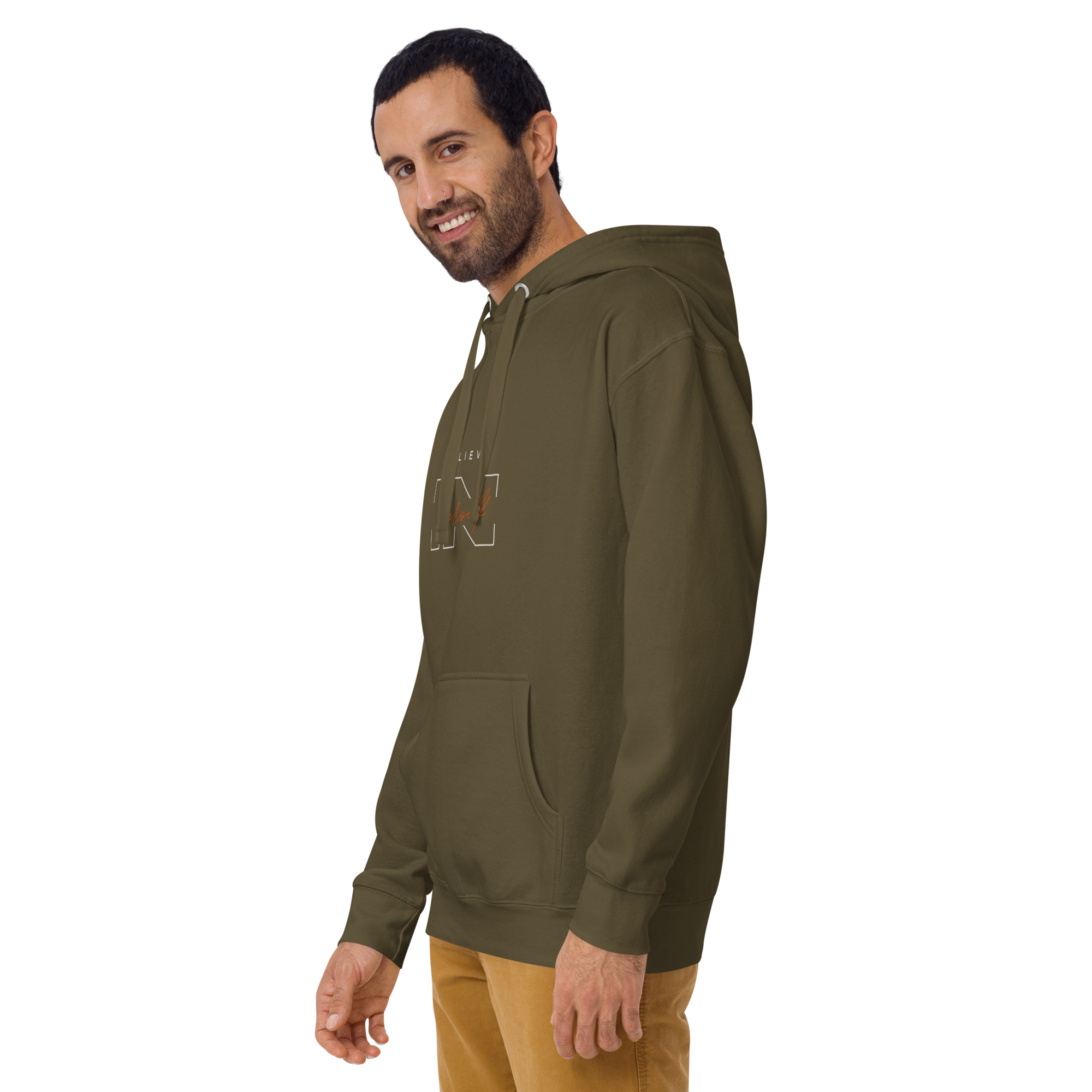 "Believe in Yourself" – Motivational Typography Hoodie