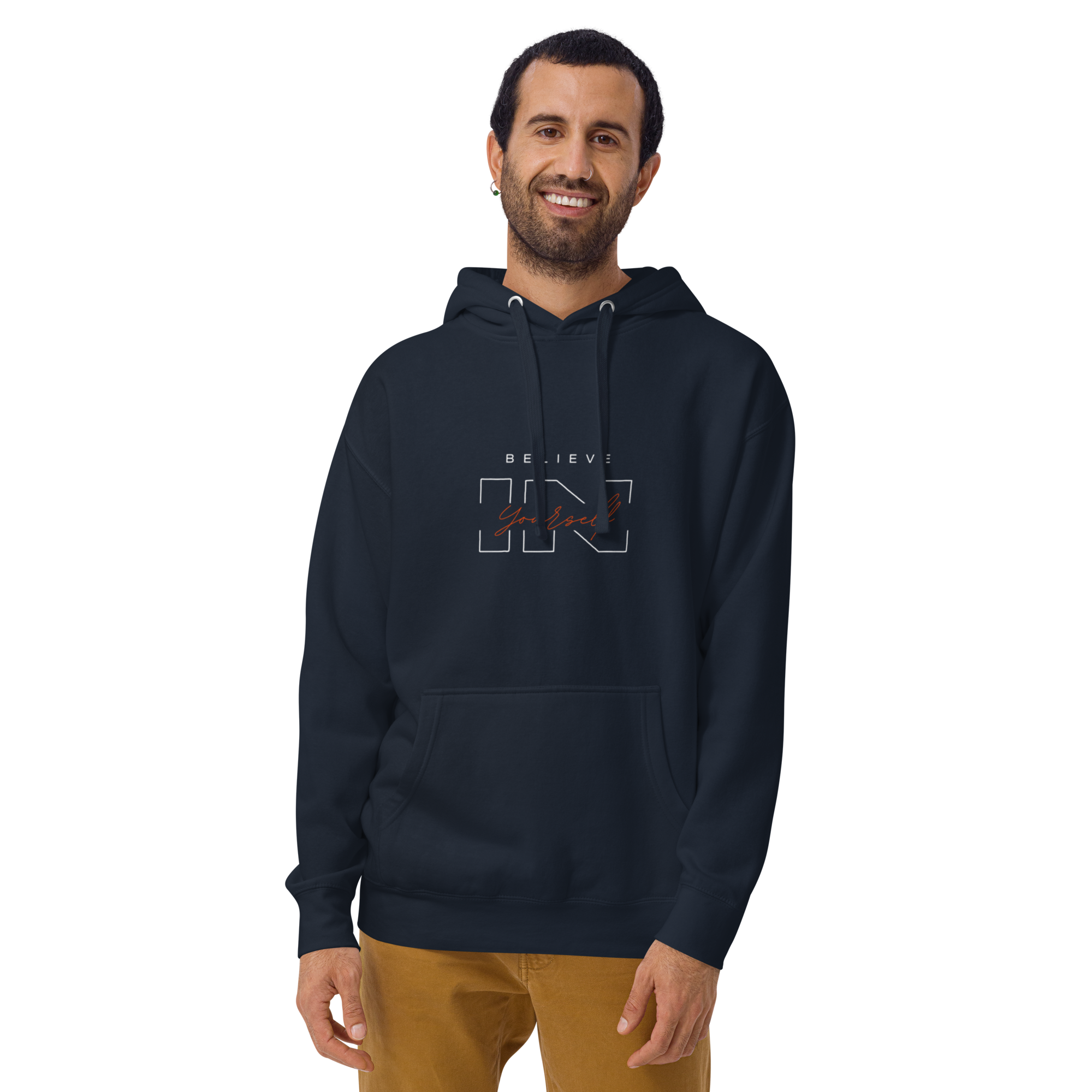"Believe in Yourself" – Motivational Typography Hoodie