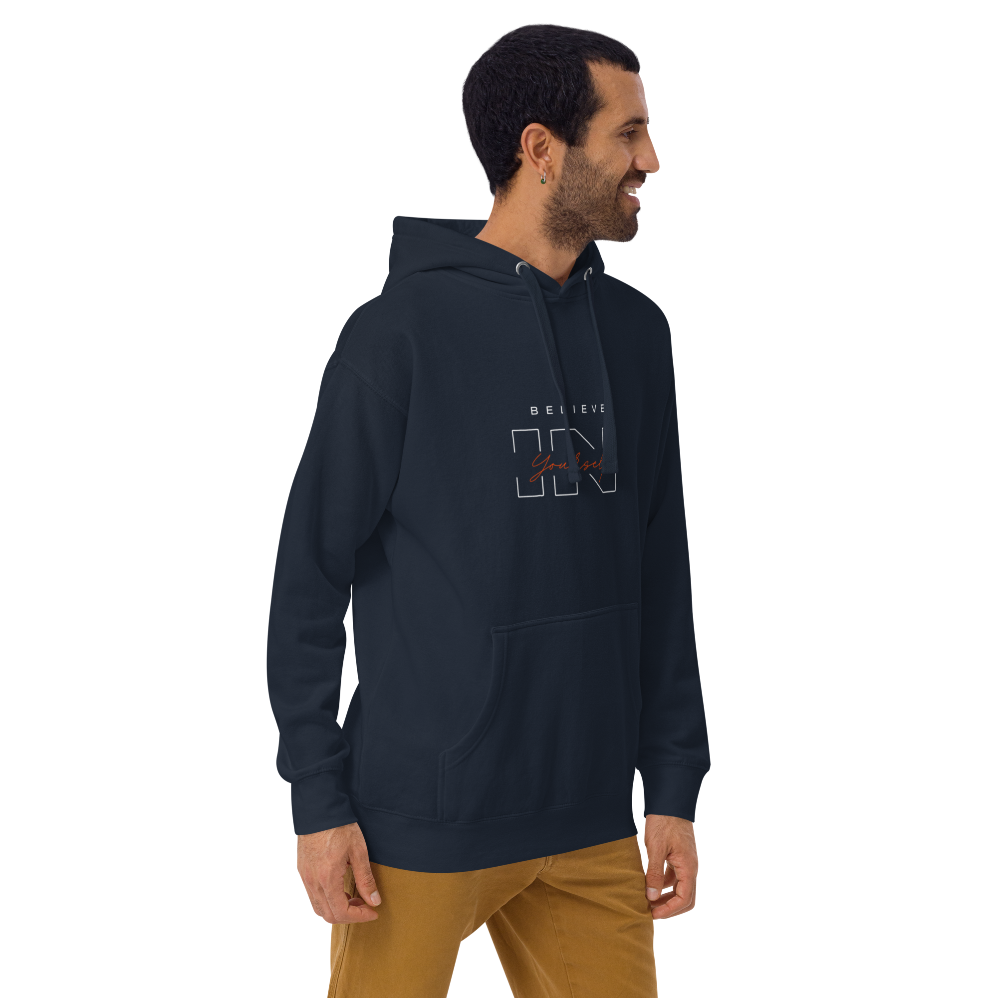 "Believe in Yourself" – Motivational Typography Hoodie