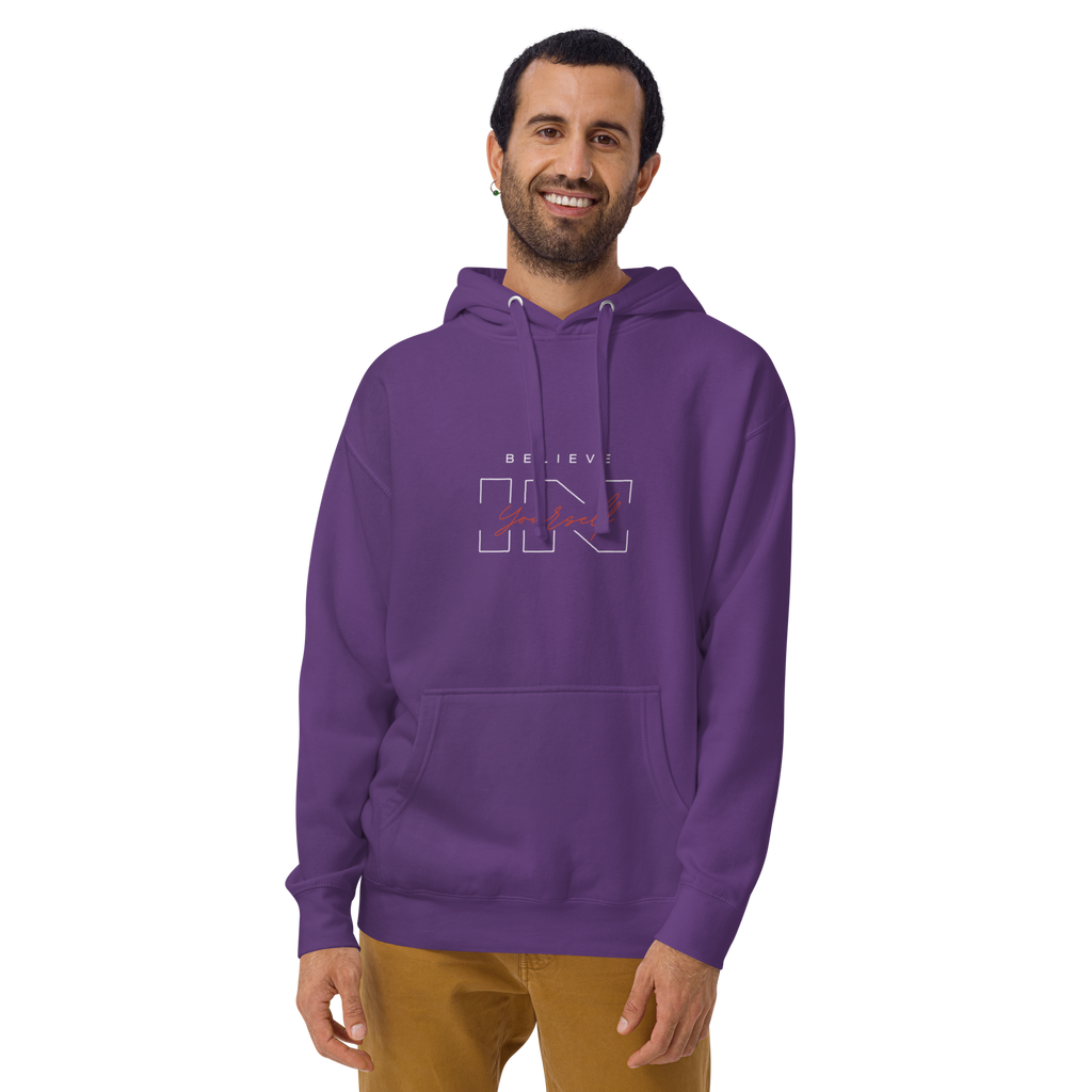 "Believe in Yourself" – Motivational Typography Hoodie