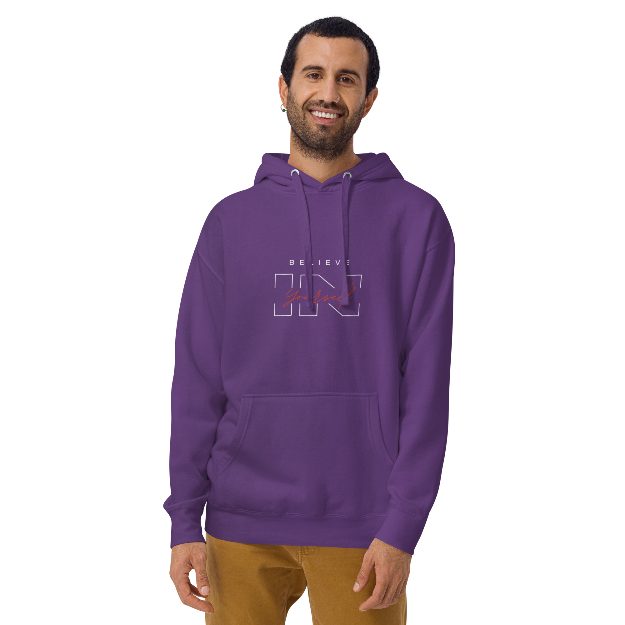 "Believe in Yourself" – Motivational Typography Hoodie