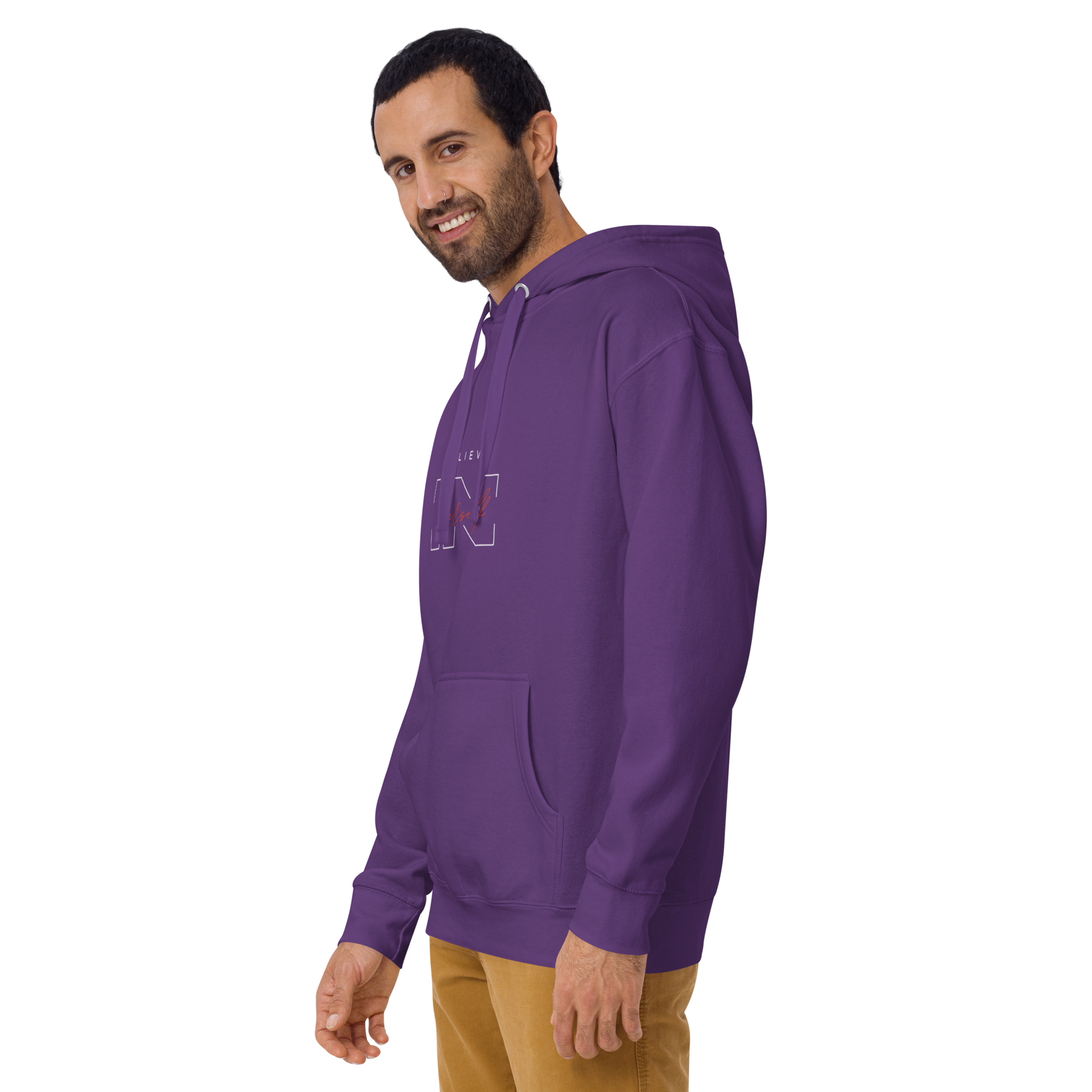 "Believe in Yourself" – Motivational Typography Hoodie