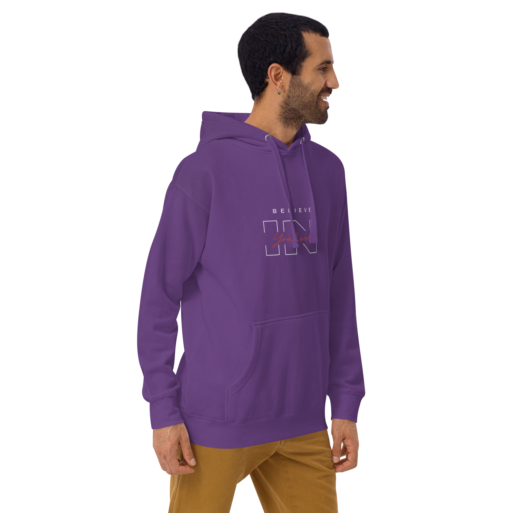 "Believe in Yourself" – Motivational Typography Hoodie