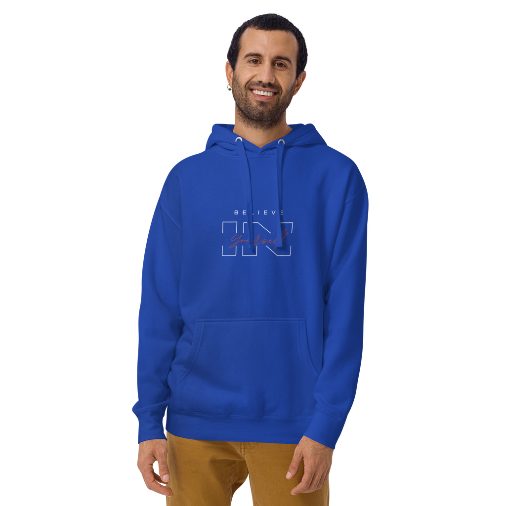 "Believe in Yourself" – Motivational Typography Hoodie