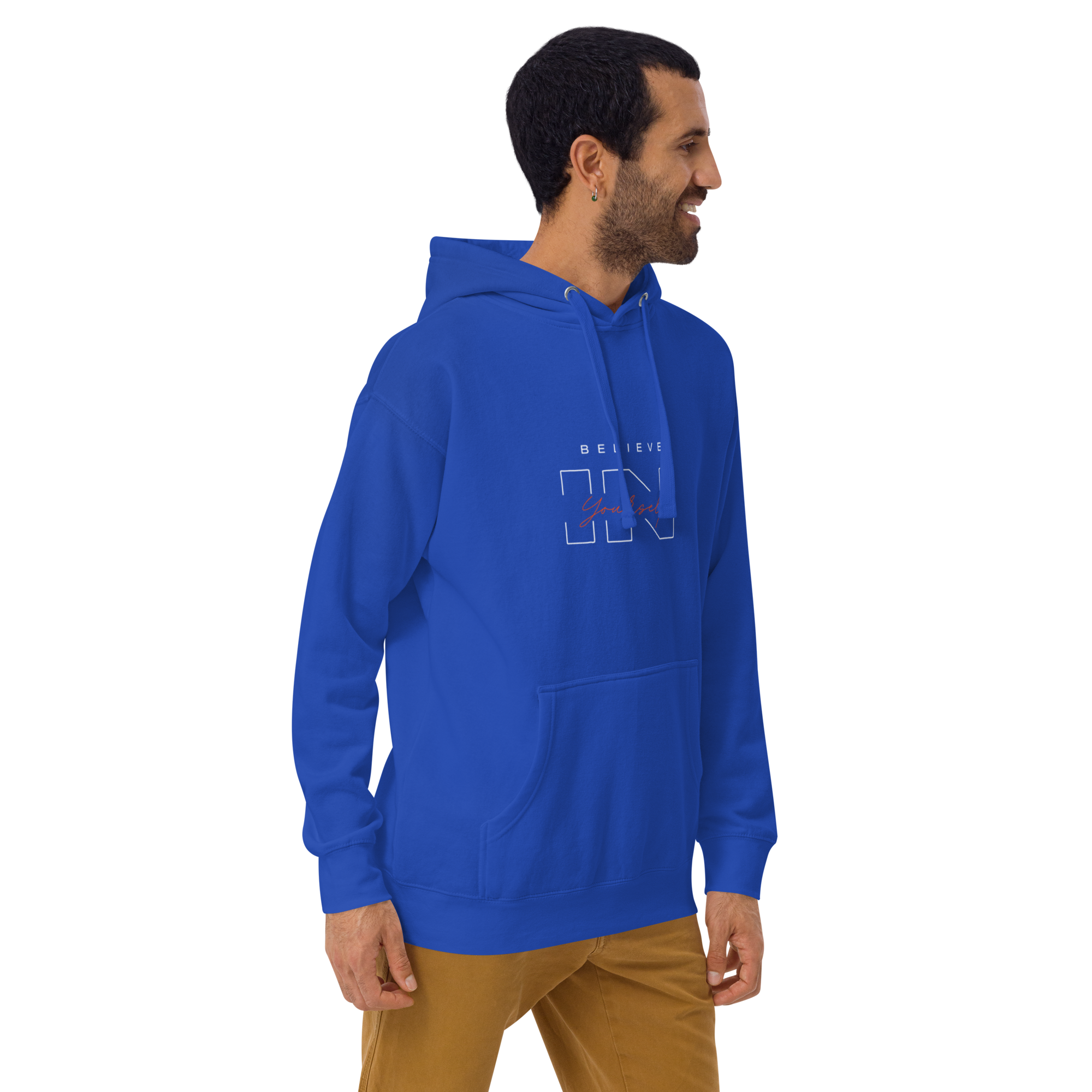 "Believe in Yourself" – Motivational Typography Hoodie