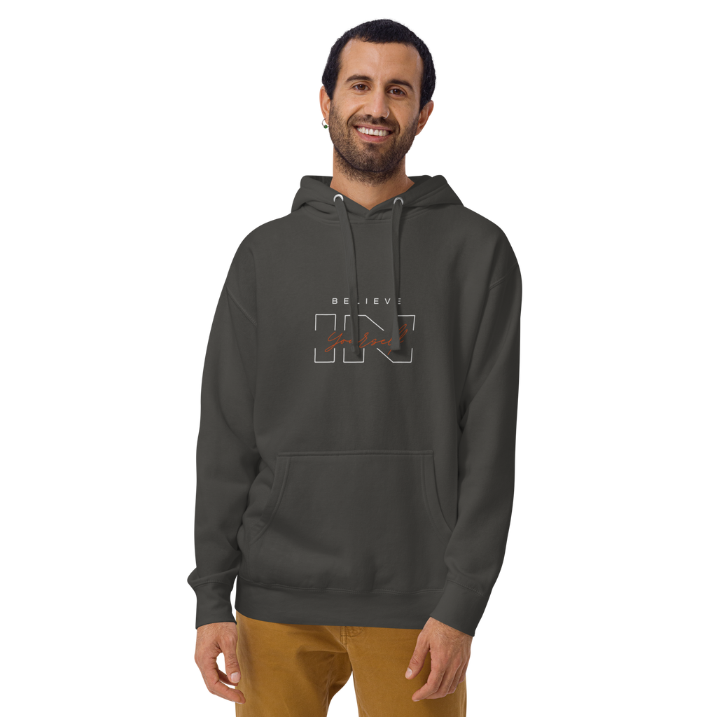 "Believe in Yourself" – Motivational Typography Hoodie